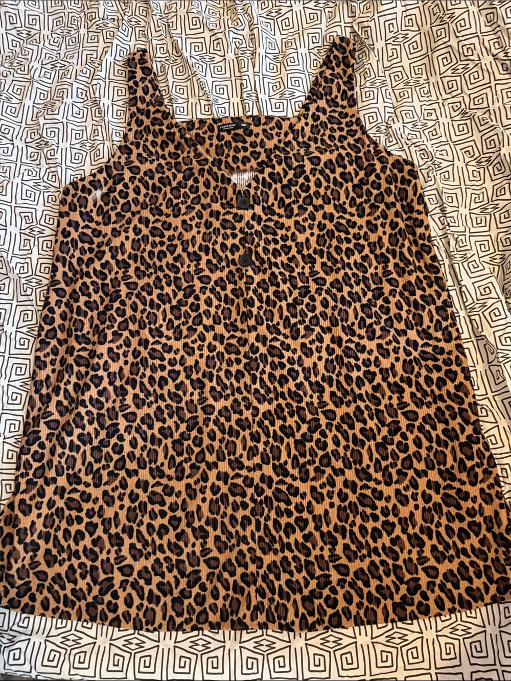 SHEIN Brown and Black Leopard Print Mini Dress